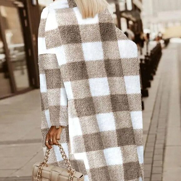 Multicolor Casual Women's Regular Fit Long Loose Jacket - Picture 3 of 5